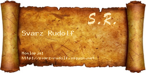 Svarz Rudolf névjegykártya